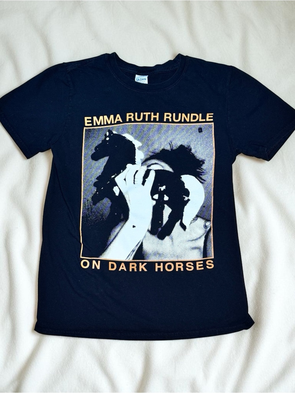 Gildan Black Emma Ruth Rundle On Dark Horses Graphic Tee with Tan Print